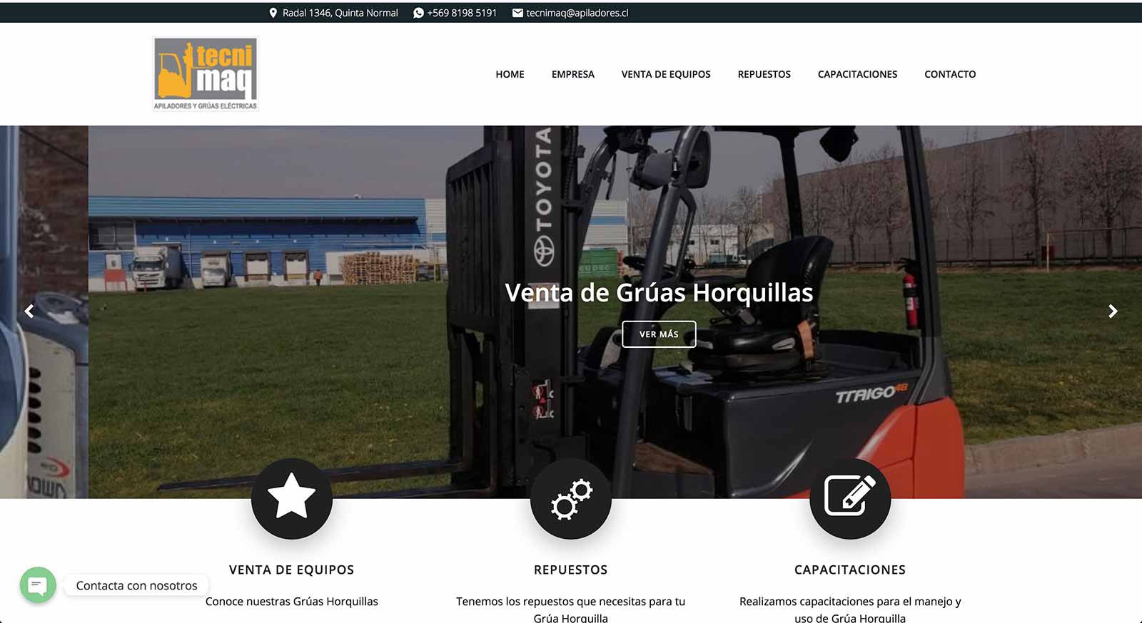Venta de apiladores y grúas horquillas en Chile